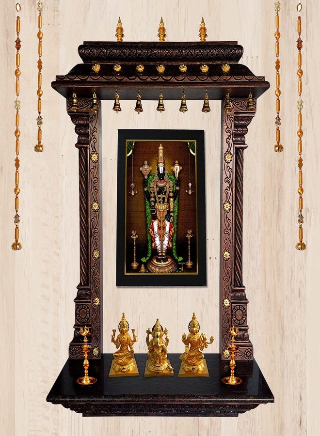 101Temples - Divinity Eternity Spirituality Tirupati Balaji Venkateswara Swamy God Wooden Photo Frame with Wall Hook, 1 Piece | 10" x 13", Matt Finish - Image 4